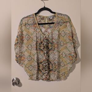 Anthropologie Conditions Apply Colorful Poncho Blouse Sz Small